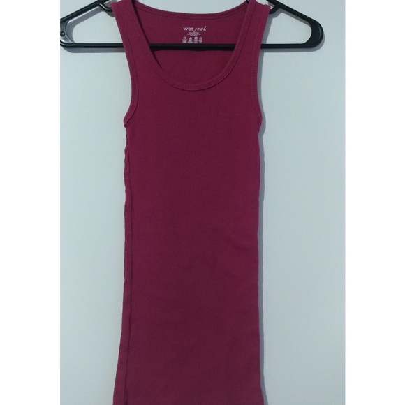 NWOT - Tank Top Wife Beater Pink/Maroon! - Picture 1 of 4